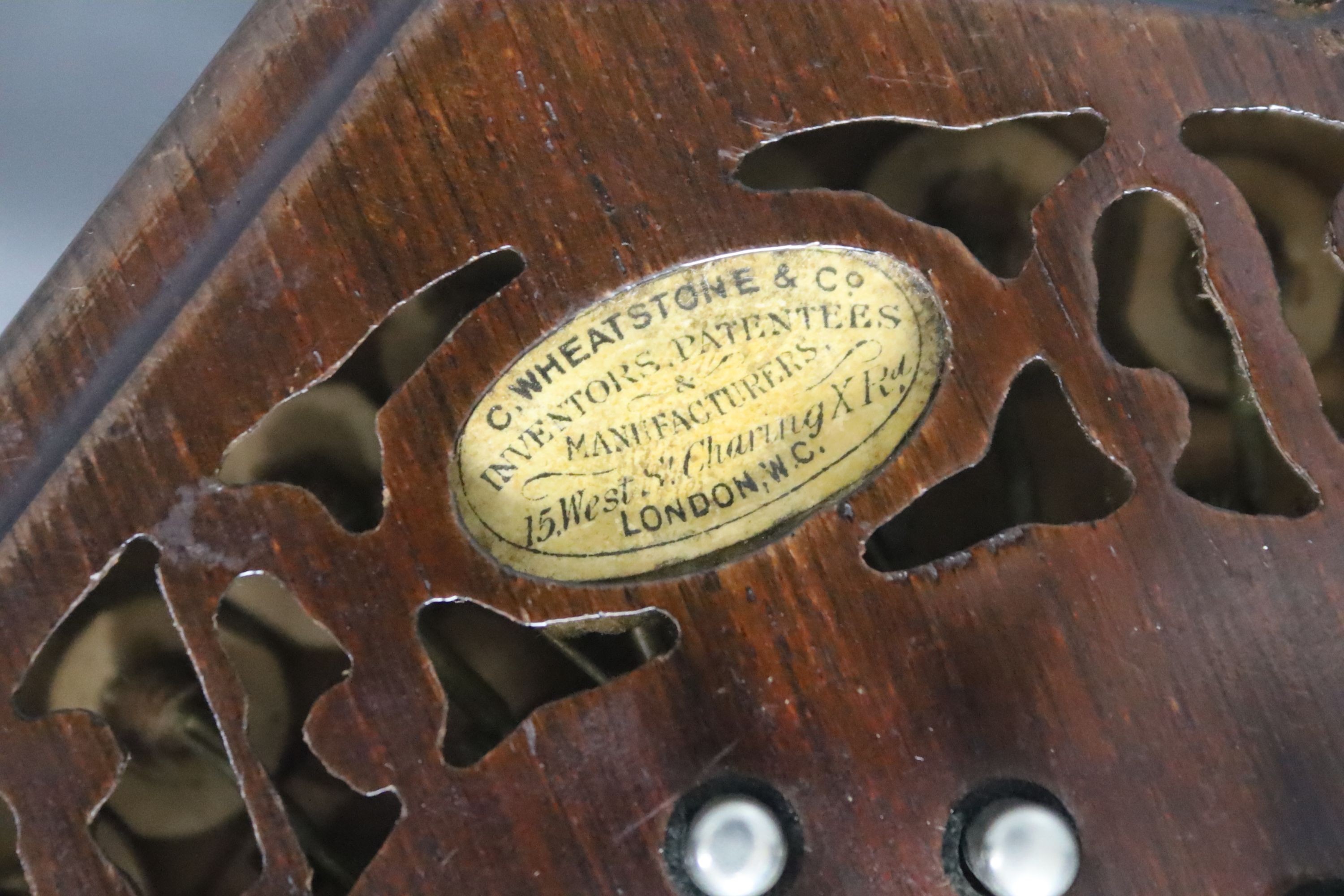 A Wheatstone cased concertina